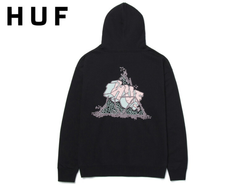 ☆HUF【ハフ】QUAKE TT PULLOVER HOODIE BLACK プルオーバーフーディー 黒いこと 20572 [スケボー 滑るゲーム盤 メンズ レディース]