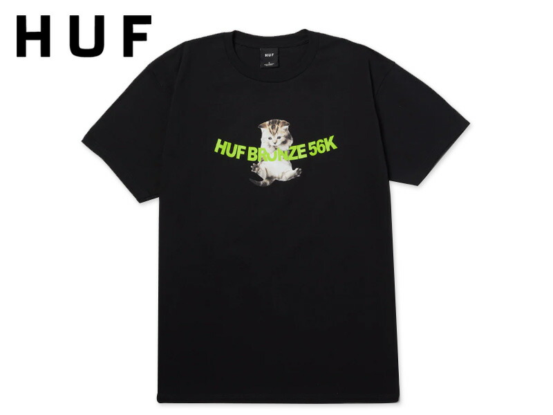 HUF X BRONZE56K ハフ X ブロンズ56K HANG IN THERE TEE T-SHIRTS BLACK Tシャツ ブラック 22565 [メンズ レディース]
