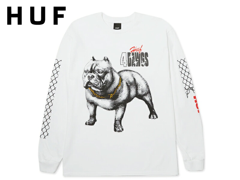 HUF ハフ 4 THE DAWGS LONG SLEEVE T-SHIRT WHITE ロングスリーブ Tシャツ ホワイト 22343 [メンズ レディース]