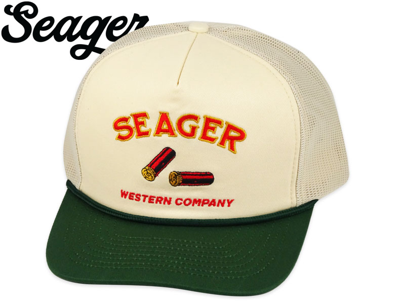 SEAGER シーガー GONE HUNTIN MESHCAP CREAM/GREEN ブランデッド スナップバックキャップ クリーム/グリーン 22293[カルフォルニ スナップバック]