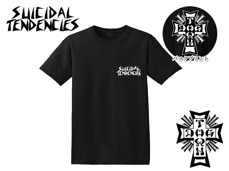 SUICIDAL×DOGTOWN スーサイダル×ドッグタウン SxTx T-SHIRTS BLACK Ｔシャツ ブラック 17771 22814 [半袖 SKATE SK8 スケボー]
