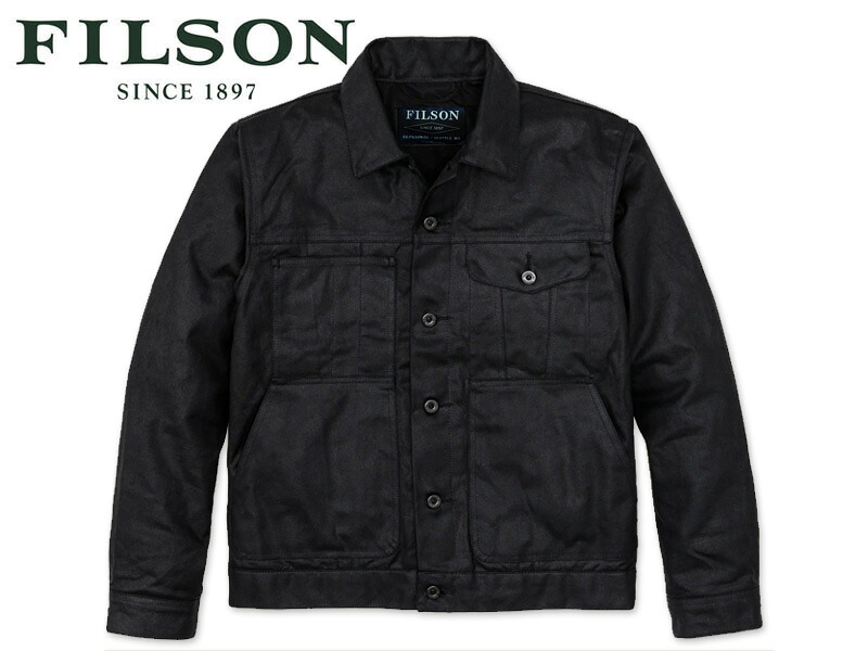 FILSON フィルソン SHORT LINED CRUISER JACKET BLACK 遊撃手 ラインド クルーザー上衣 黒いこと 22926 [メンズ レディース ワックスド 帆布 撥水溶性 油絵の具入眼 防風]