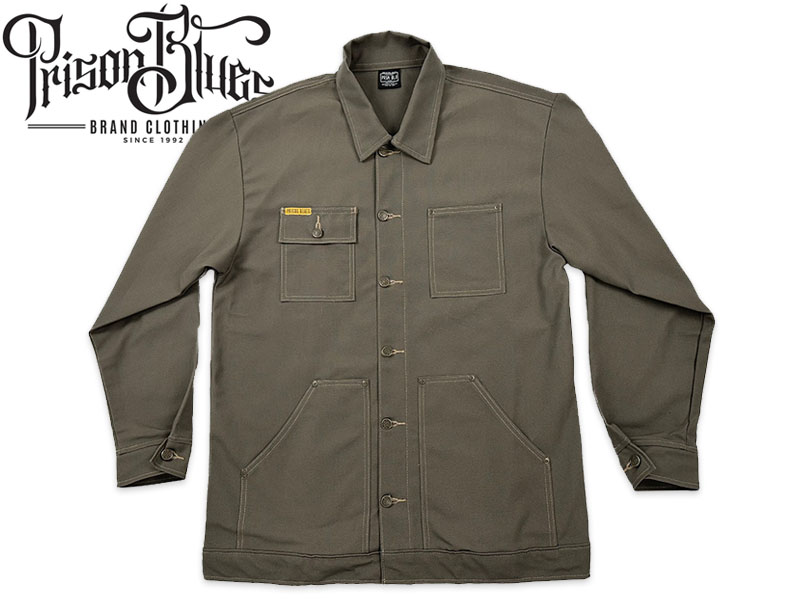 PRISON BLUES プリズンブルース YARD COAT UNLINED RIGID OLIVE yd厚地の外套 リジットオリーブ 22596
