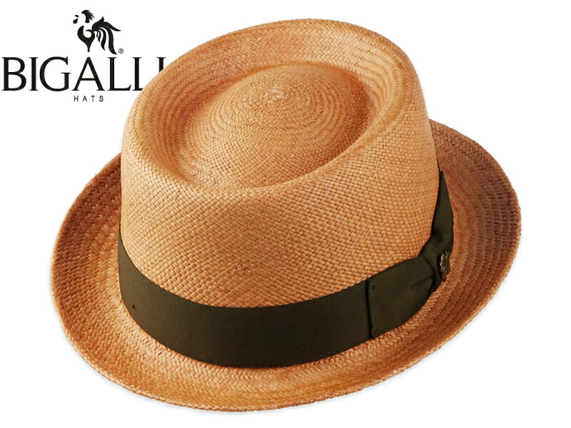 BIGALLI ビガリ PANAMA STRAW PORK PIE TRILBY HAT PUTTY パナマ ストローポークパイ ハット パティ 21629 [メンズ レディース]【父の日ギフトに最適】