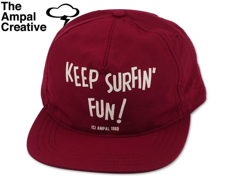 The Ampal Creative アンパルクリエイティブ KEEP SURFIN FUN SNAPBACK WINE スナップバック キャップ ワイン [カルフォルニ スナップバック]　21343