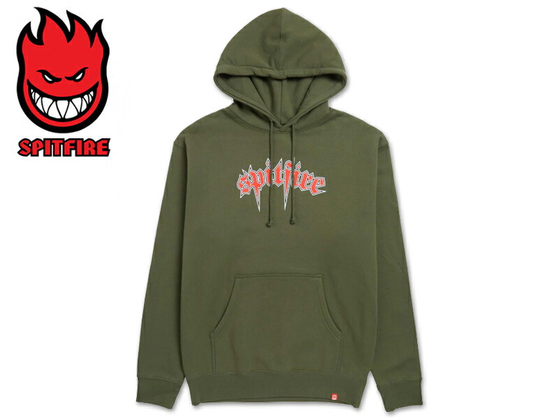 SPITFIRE スピットファイヤー VENOM PULLOVER HOOD ARMY プルオーバーフード アーミーグリーン 21976 [パーカー SKATE SK8 スケボー]