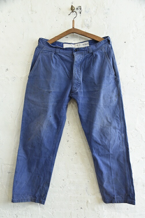 1960's フランス軍 コットンツイル ワークパンツ BORO【中古】|SQUAT USED CLOTHING STORE