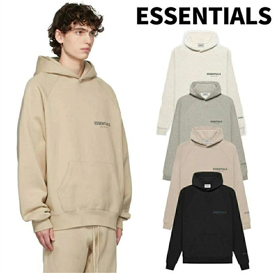 ESSENTIALS エッセンシャルズ パーカー メンズ レディース ティーシャツ うしろ側ロゴタイプ パーカー ボンネット付き添い人 ビッグ大きさ