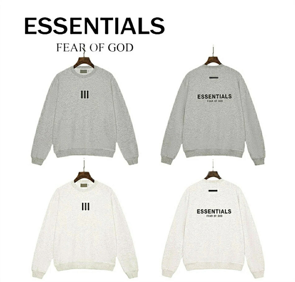 ESSENTIALS パーカー ティーシャツ トレーナー 労働者の一団のど首 FOG 気が大きい大きさ 一般受け 調教師 ティーシャツ 汗水 長袖 無地 今めかしい 心地よい 丸首 かっこいい 男女兼用 年月服