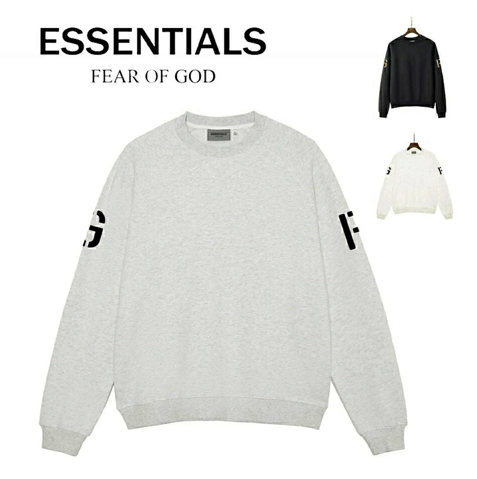 ESSENTIALS パーカー ティーシャツ トレイナー 労働者の一団のど首 FOG FG 大層らしい大きさ 一般受け 調教師 ティーシャツ 汗水 長袖 無地 今めかしい 心地よい 丸首 かっこいい 男女兼用 歳月服