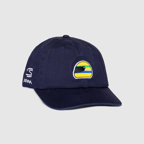 Ayrton Senna Helmet Washed Baseball Cap アイルトンセナ ベースボール キャップ 帽子 ブルー