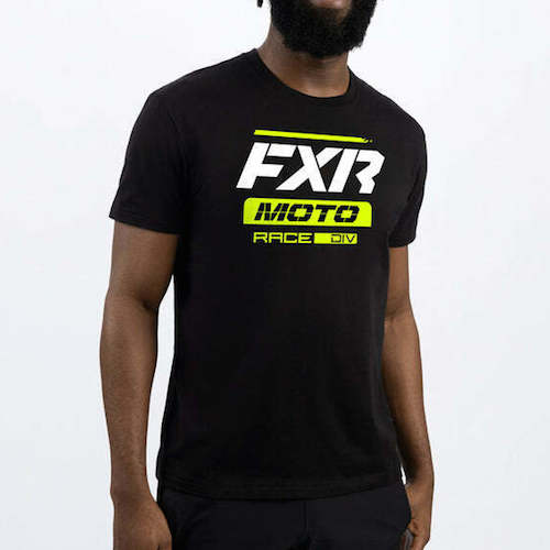 ★貨物輸送無料★FXR Racing M Moto T-shirt 公式的 プルオーバー 半袖 黒いこと