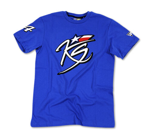 Kevin Schwantz Official Blue T-Shirt ケビン シュワンツ オフィシャル Tシャツ 半袖 ブルー｜SUN RISE BEACH