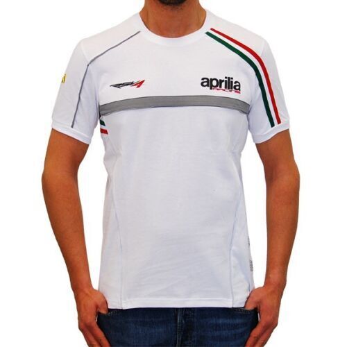 Aprilia Racing Team White T-Shirt アプリリア 公式的 プルオーバー 半袖 白いこと