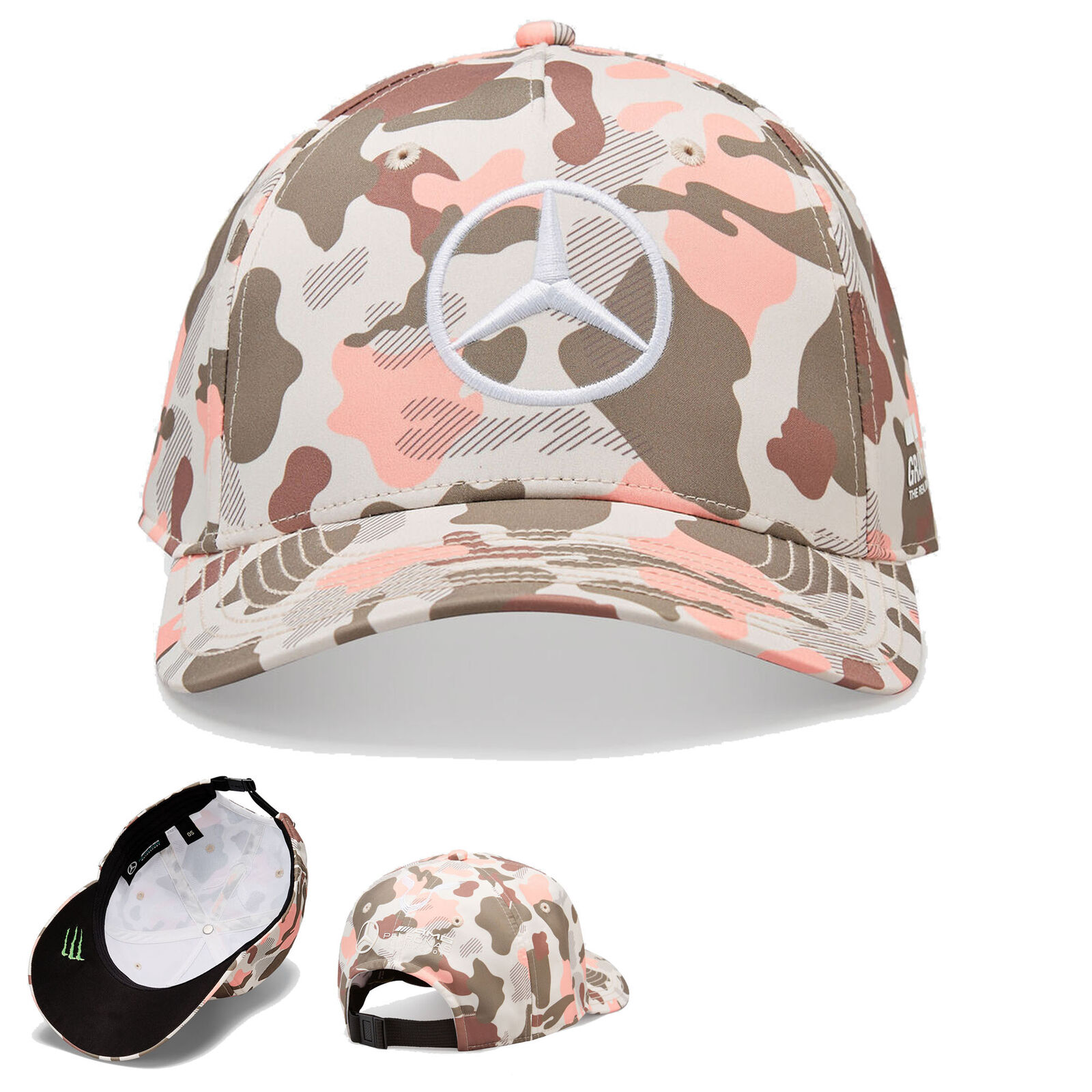 ★貨物輸送無料★Mercedes-AMG Lewis Hamilton Abu Dhabi GP Camo Cap ルイス・ハミルトン ベンツ 旗がしら 鳥打ち帽 公式的 アブダビ 合鴨 偽装