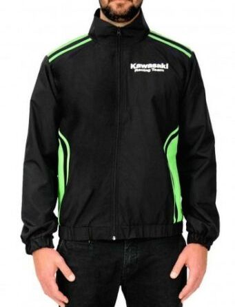 ★貨物輸送無料★Kawasaki Racing Rain Jacket カワサキ 公式的 レインジャケット 黒いこと アウター 黒いこと