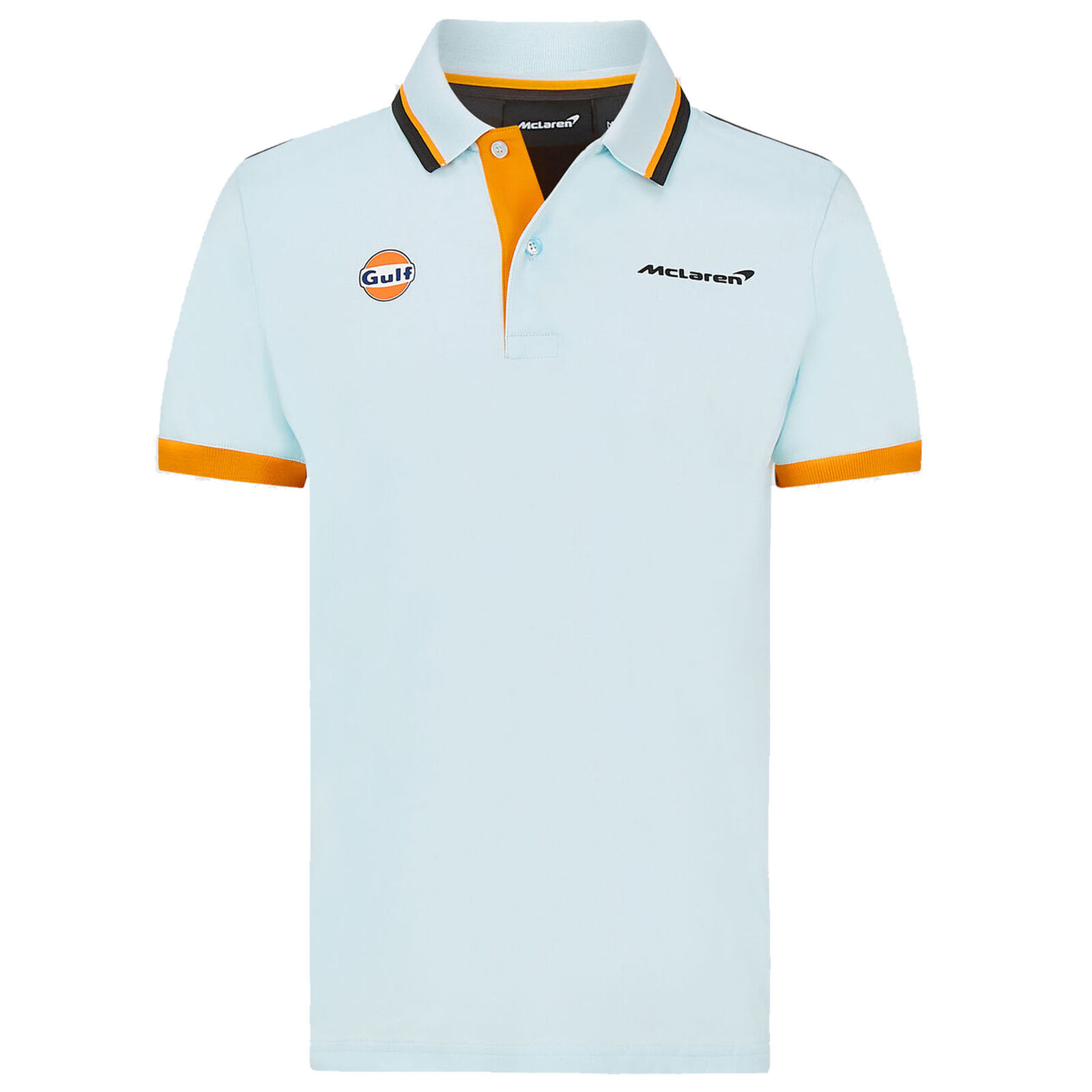 送料無料 Mclaren Fw Gulf Racing Official Polo Shirt Blue マクラーレン ガルフ オフィシャル ポロシャツ 半袖 ブルー Andapt Com