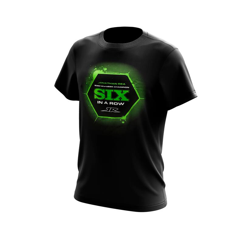 ★貨物輸送無料★Limited Edition★ Jonathan Rea 2020 6 インチ a Row World Champion Tee ジョナサン花の冠 公式的 プルオーバー 半袖 黒いこと