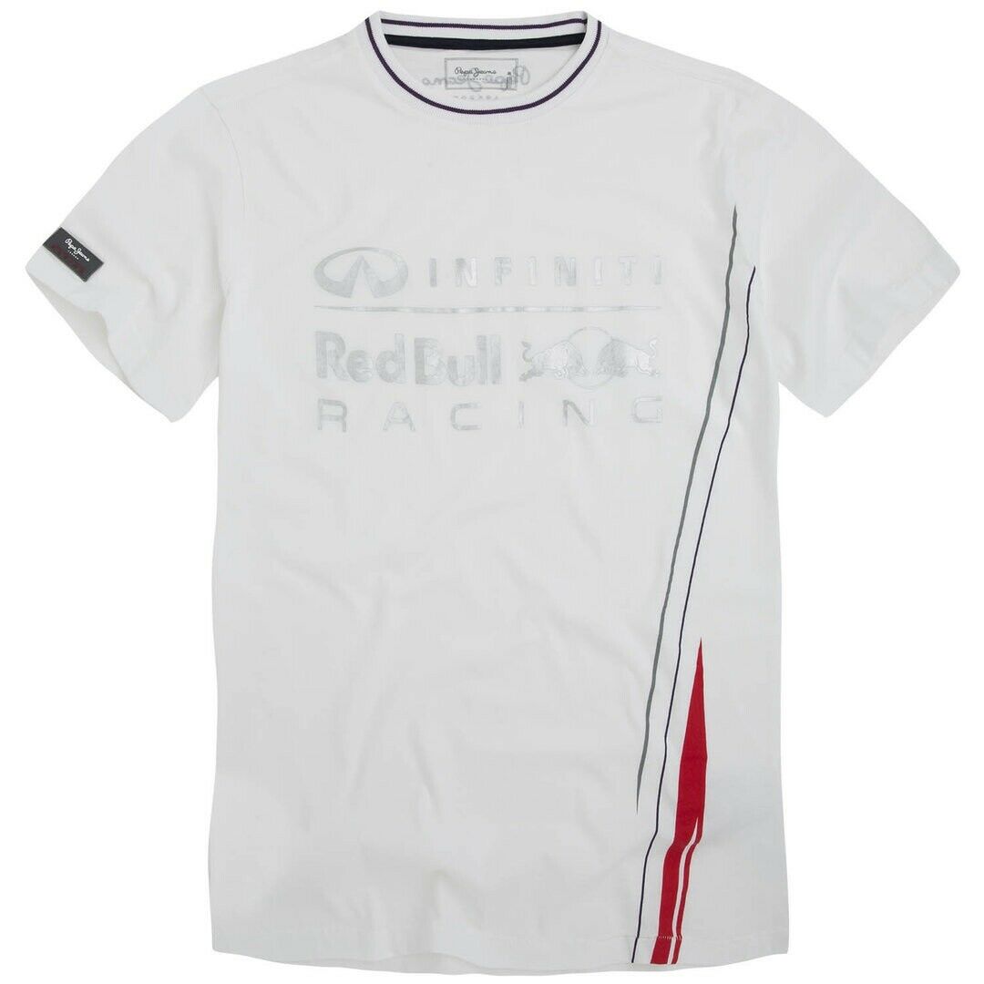 Tシャツ カットソー 世界有名な Bull Red Racing ホワイト 半袖 Tシャツ インフィニティー レッドブルー Tee Infiniti One Formula Freshfoodsgt Com