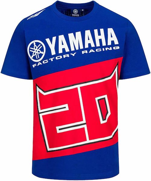★貨物輸送無料★FABIO QUARTARARO OFFICIAL Dual Yamaha T-shirt ファビオ クアルタラロ ティーシャツ 半袖 青色 Tシャツ・カットソー-メンズファッション-トップス