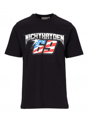 ★貨物輸送無料★Nicky Hayden 69 Hayden American Flag T-Shirt ニッキー ヘイデン 公式的 プルオーバー 半袖 黒いこと