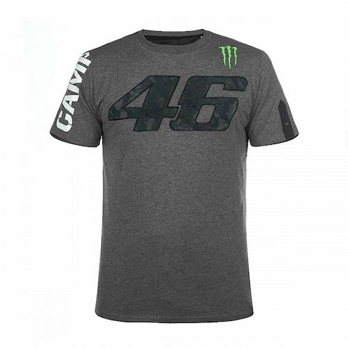 ★貨物輸送無料★Valentino Rossi Monster Camp Grey T-Shirt ヴァレンティノ ロッシ 異類異形活動力 プルオーバー 薄墨色 半袖