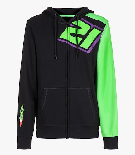 送料無料 Valentino Rossi VR46 Pertamina Enduro Racing Franco Morbidelli #21 Hoody バレンティーノ ロッシ フランコ モルビデリ ジップアップパーカー ブラック|SUN RISE BEACH