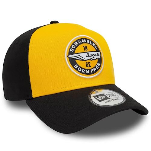 Ducati Scrambler Patch Baseball Hat ドゥカティ ベースボール キャップ 帽子 ブラック/イエロー｜SUN RISE BEACH