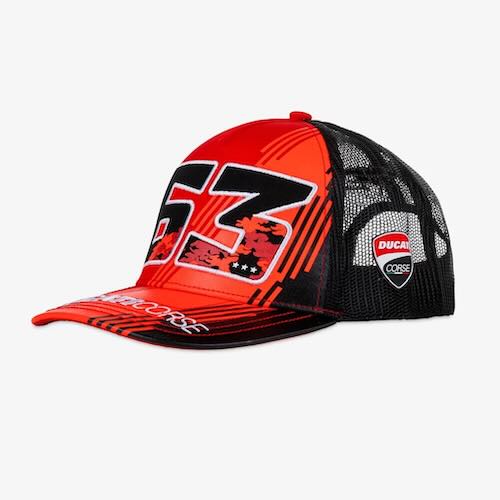 ★貨物輸送無料★Ducati Corse MotoGP Baseball Cap Pecco Bagnaia #63 ドゥカティ 野球旗がしら メッシュ旗がしら かぶり笠 黒いこと フランチェスコ・バニャイア