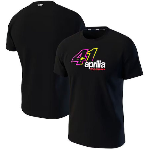 ★貨物輸送無料★Aprilia 41 Black Dual Aleix Espargaro T-Shirt アプリリア アレイシ・エスパルガロ プルオーバー 半袖 黒いこと