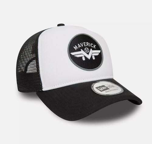 ★送料無料★Aprilia New Era Maverick New Era Trucker Baseball Cap アプリリア ニューエラ メッシュキャップ 帽子 ブラック｜SUN RISE BEACH
