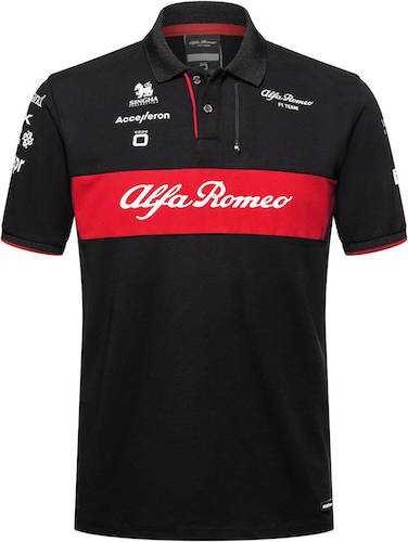 ★送料無料★Alfa Romeo F1 Team Polo Shirt アルファロメオ オフィシャル ポロシャツ 半袖 ブラック｜SUN RISE BEACH