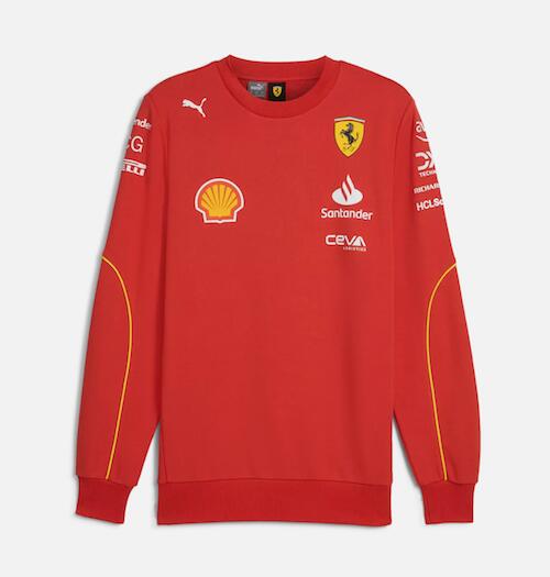 送料無料 Scuderia Ferrari Sweatshirt フェラーリ クルーネック スウェット 長袖 レッド|SUN RISE BEACH