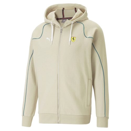 送料無料 Scuderia Ferrari F1 Team Hoody Beige フェラーリ ジップアップ パーカー ベージュ