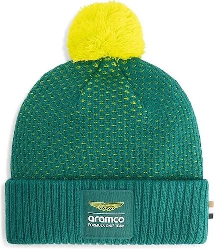 送料無料 Aston Martin Team Bobble Beanie Hat 2025 アストンマーティン ボンボン付き ビーニ ニット帽 帽子 ニットキャップ グリーン｜SUN RISE BEACH