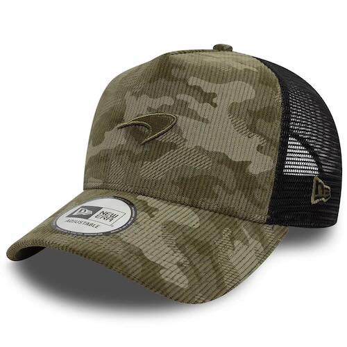 ★送料無料★McLaren New Era Cord Camo E-Frame Trucker Hat マクラーレン ベースボールキャップ 帽子 コーデュロイ カモ 迷彩 グリーン｜SUN RISE BEACH