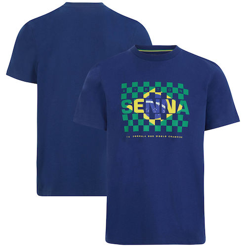 Ayrton Senna 1 Flag T-Shirt アイルトンセナ 公式的 プルオーバー 半袖 米国海軍