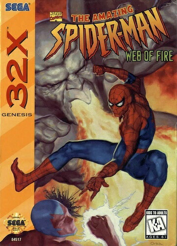 【中古】北米版 海外版 メガドライブ SEGA 32X The Amazing Spider-Man Web of Fire スパイダーマン ウェブ オブ ファイア スーパー32X セガ ジェネシス GENESIS｜SUN RISE BEACH