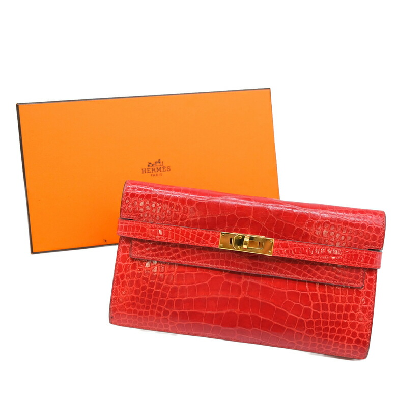 楽天市場】Hermes エルメス ケリーウォレット ロング クロコ