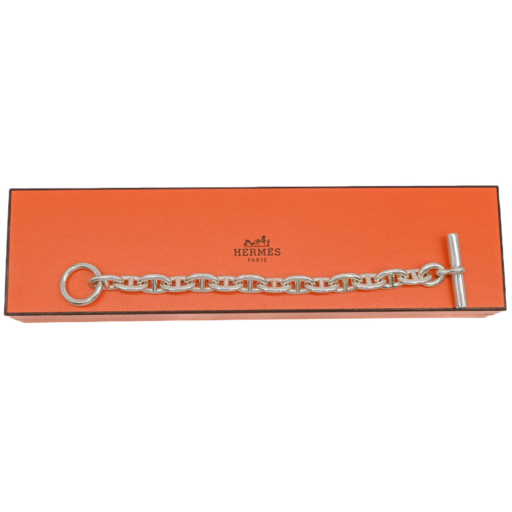 【お値引き】HERMES エルメス シェーヌダンクル ブレスレット MM 14コマ ブレスレット SV シルバー 925