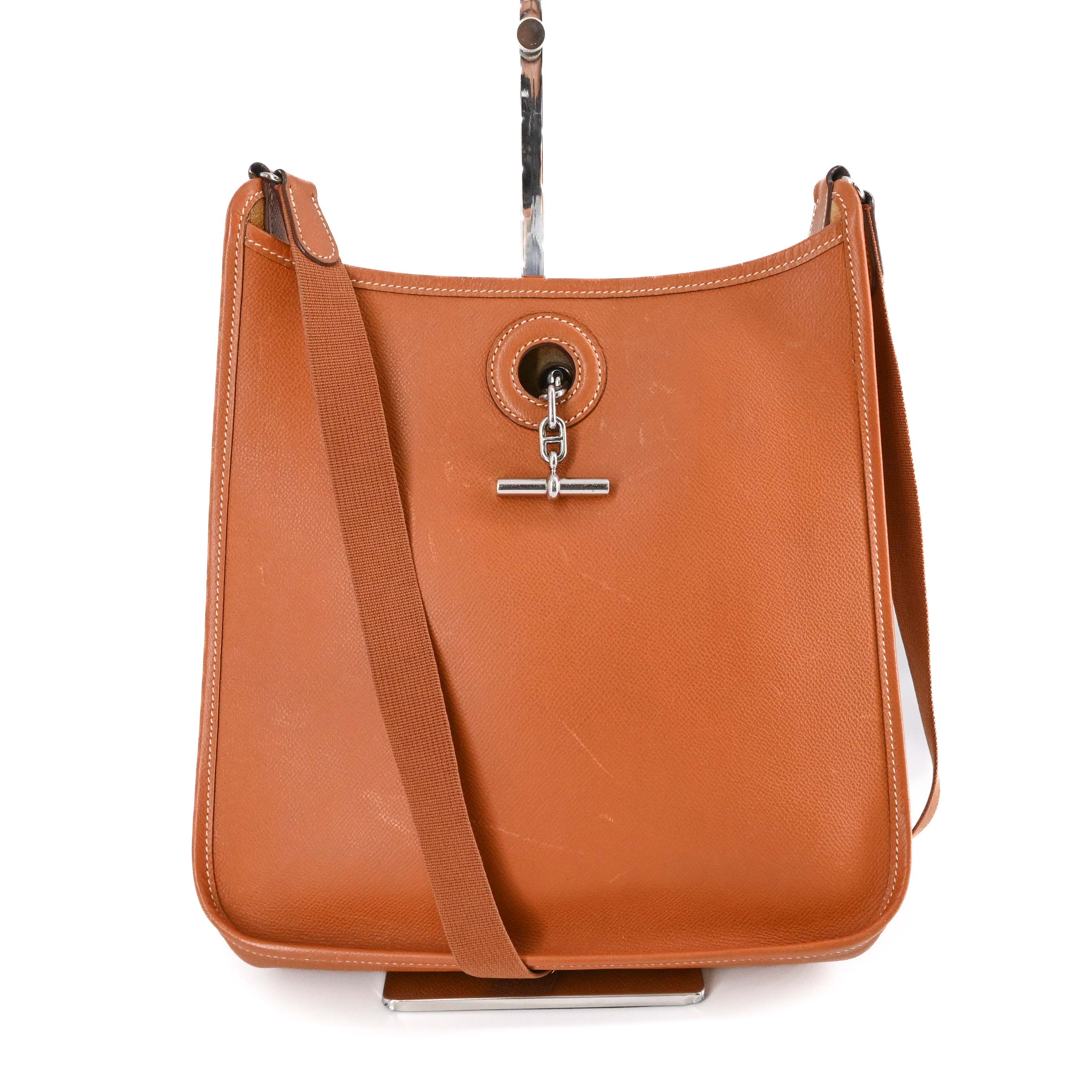HERMES エルメス ヴェスパ PM 肩肉 コニャック 赤銅色 茶 レディース #□I
