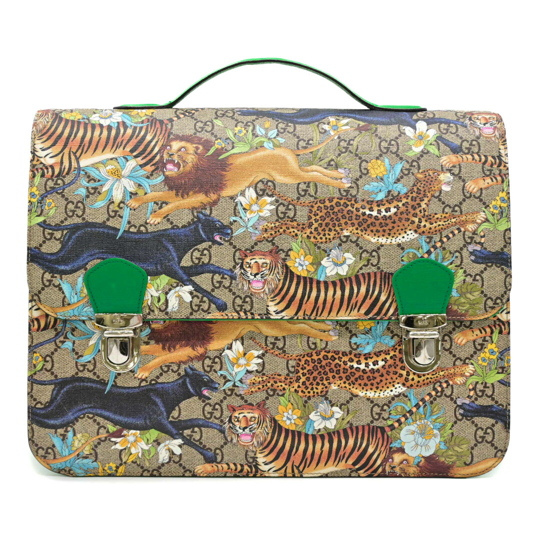 【お割り引き】GUCCI グッチ GGスプリーム 背嚢 ランドセル チルドレンズ キッズ 赤ちゃん用 百獣の王 虎 ヒョウ 緑であること マルチ色合い 410791