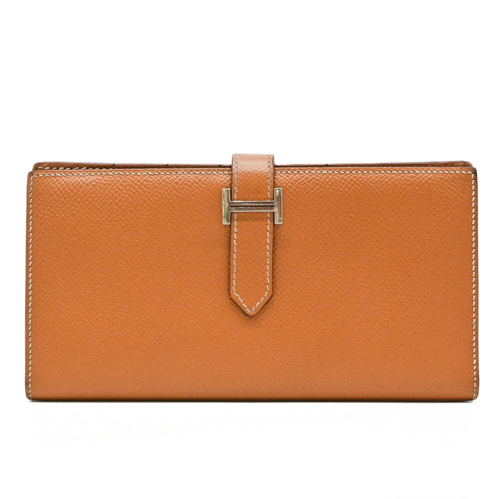 エルメス　HERMESべアン　オーストリッチ　長財布　茶 エルメス HERMES BEARN ベアン オーストリッチレザー 長財布 2
