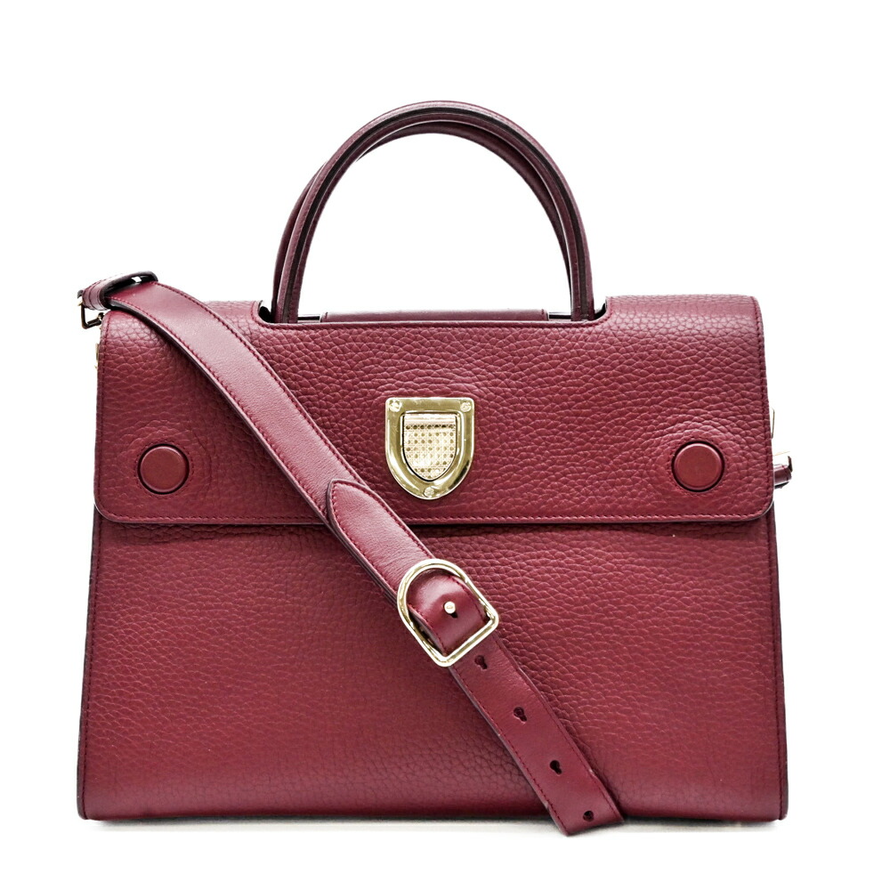 【お割り引き】【美品】CHRISTIAN DIOR ディオール Diorever クリスチャンディオール エヴァー 2WAY ショルダーバッグ ハンドバック なめし革 ボルドーワイン 精油臭
