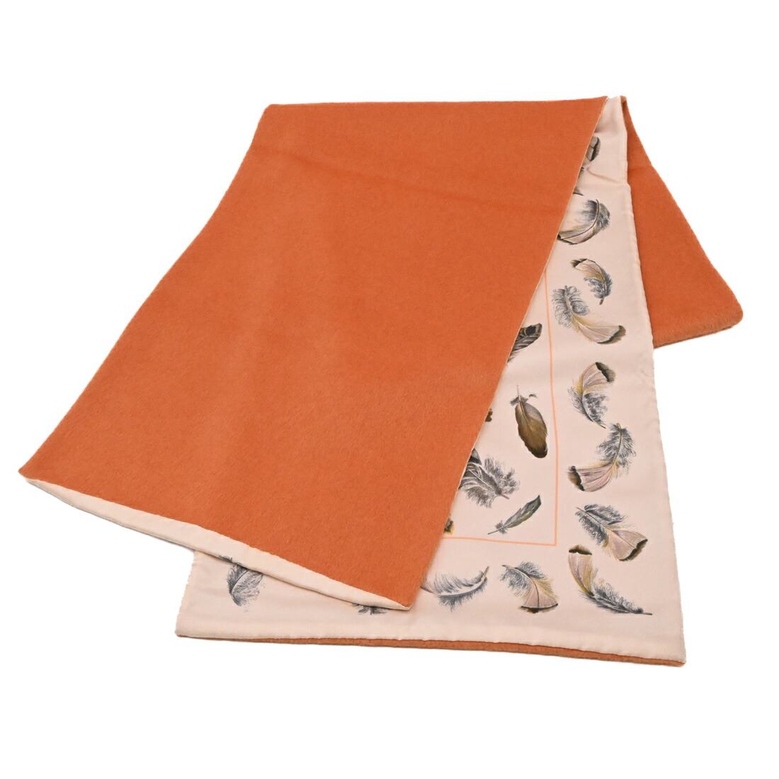 エルメス 馬具 総柄 シルク×カシミヤ フリンジ マフラー HERMES エルメス ショール ストール カレ100 ホース 馬柄 グレー