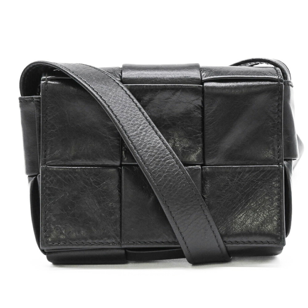 【お差し引き】BOTTEGA VENETA ボッテガヴェネタ 砂糖漬け テープ マキシイントレ 肩先 ミニ 黒いこと 黒 667048