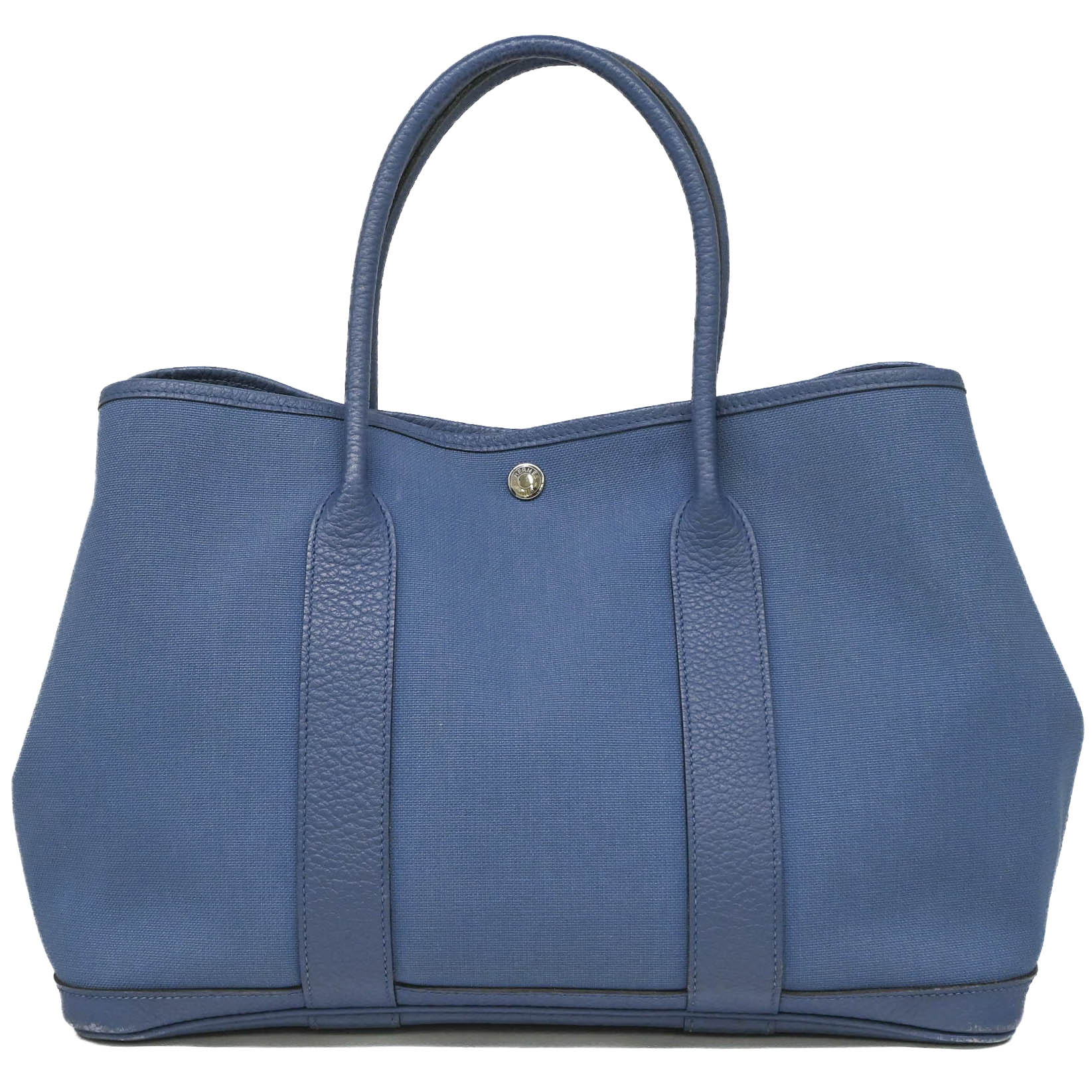 【お値引き】HERMES エルメス ガーデンパーティ PM ハンドバッグ トート レザー ネゴンダ トワルアッシュ ブルーアガット ♯A
