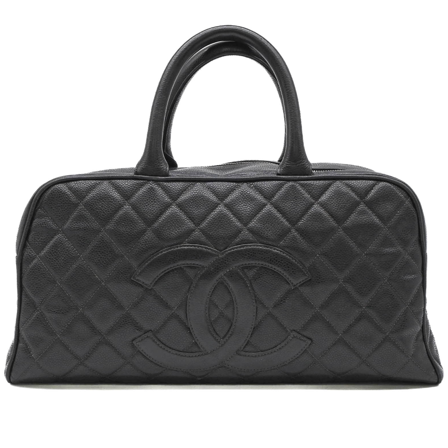 【お値引き】CHANEL シャネル マトラッセ キャビアスキン ハンドバッグ ブラック 黒 シール有 レディース