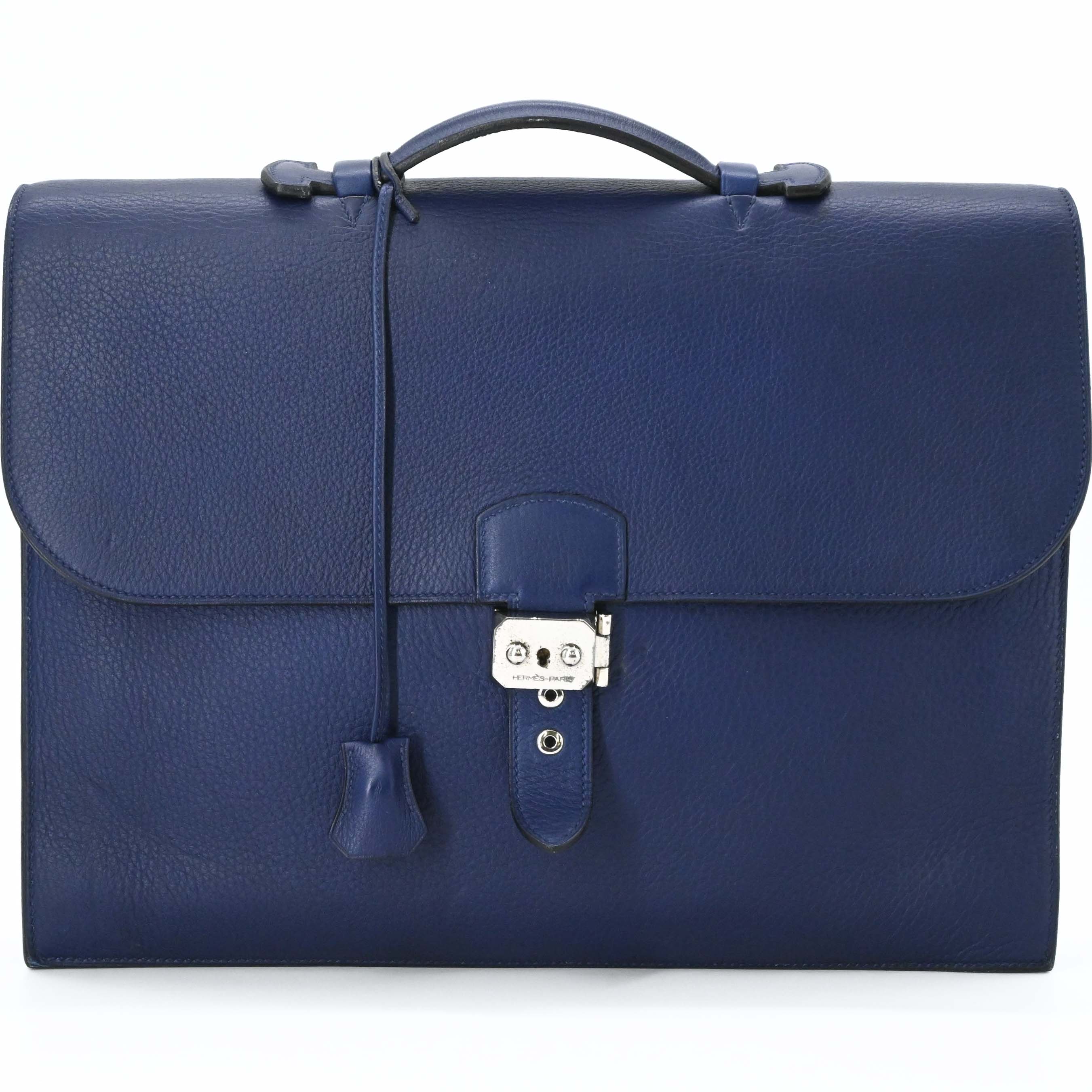 【お値引き】HERMES エルメス サックアデペッシュ 38 トリヨンクレマンス 書類 ビジネスバッグ ブリーフケース ネイビー #□B｜ブランド買取販売SRC