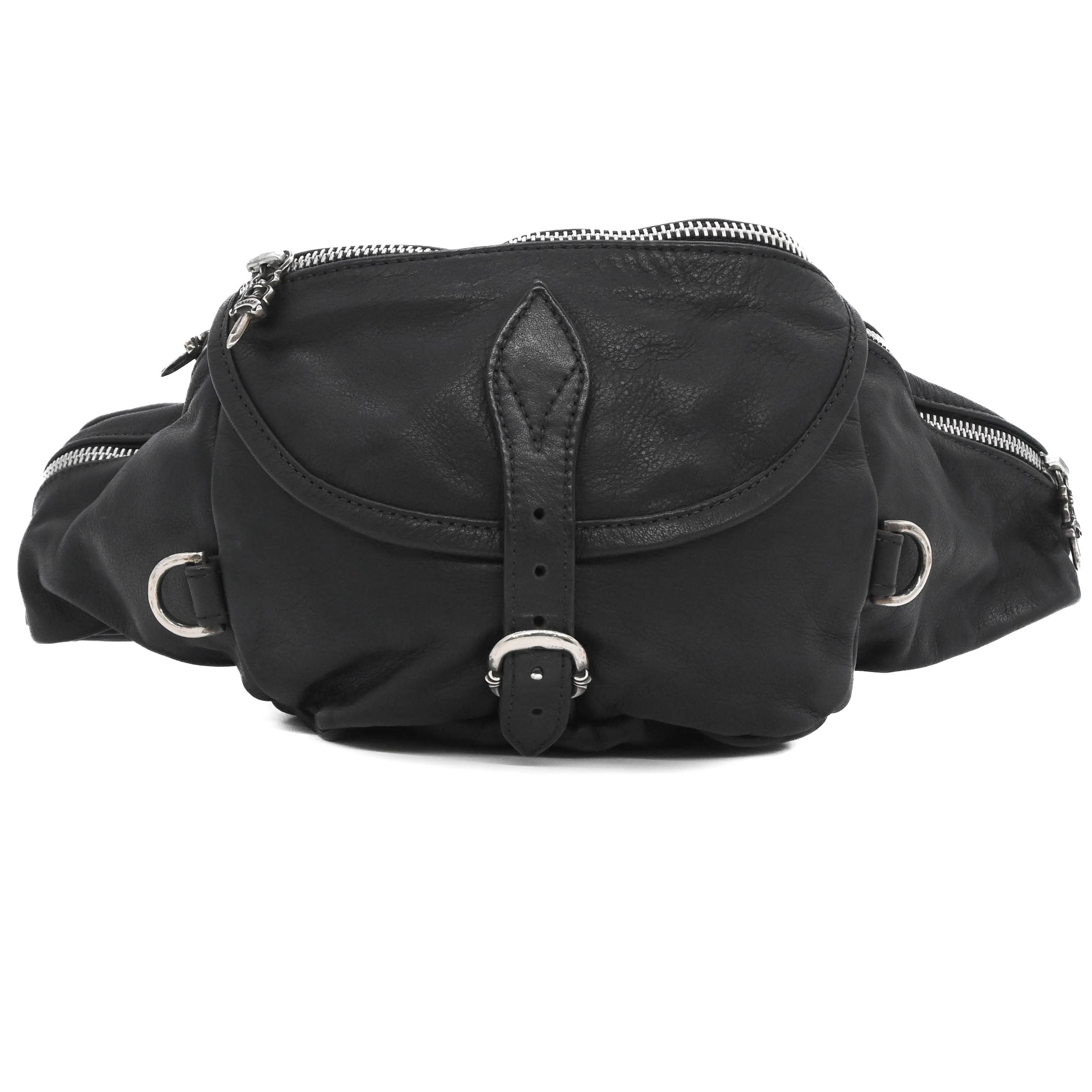 【お割り引き】【美品】CHROME HEARTS クロムハーツ SNAT PACK スナットパック ダガー ガンスリンガー オールレザーボディーバッグ 黒いこと  SV925